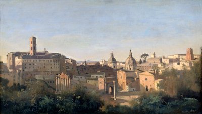 Farnese Bahçelerinden Görülen Forum, Roma, 1826 by Jean Baptiste Camille Corot