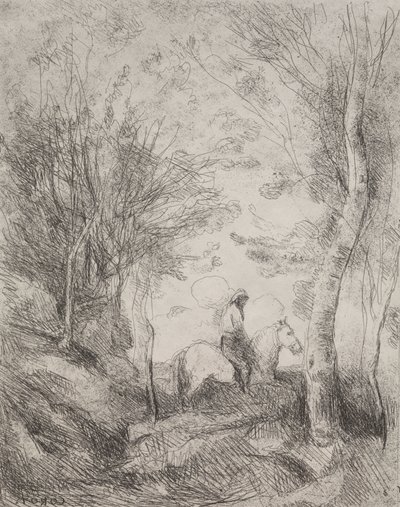 Ormandaki Büyük Şövalye by Jean Baptiste Camille Corot