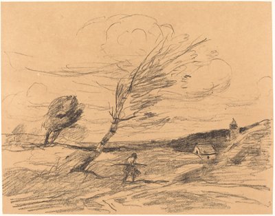 Rüzgar Le Coup de vent, 1871. by Jean Baptiste Camille Corot