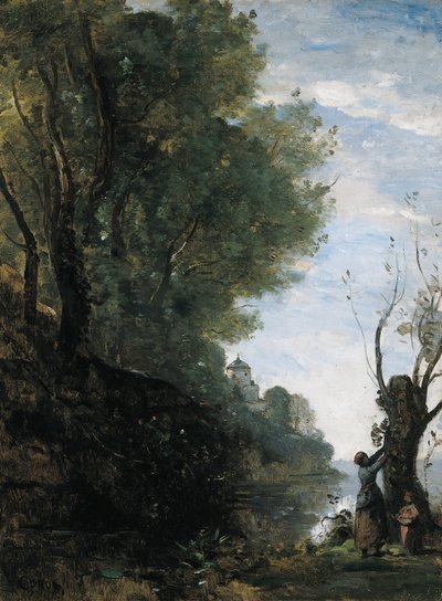 mutlu ada by Jean Baptiste Camille Corot