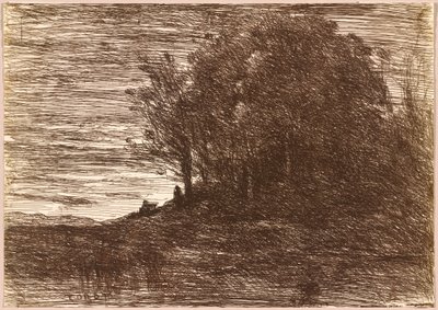 Münzevi Ormanları veya Trasimene Gölü Kıyıları by Jean Baptiste Camille Corot