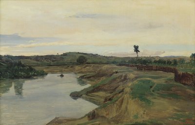 Promenade du Poussin veya Roman Campagna, c.1826-28 by Jean Baptiste Camille Corot