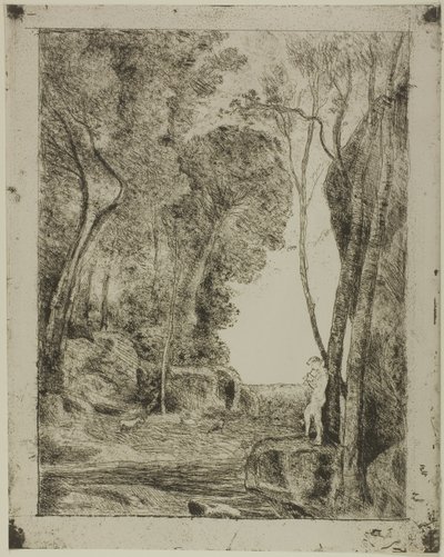 Genç Çoban, ilk tabak by Jean Baptiste Camille Corot