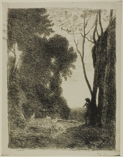 Genç Çoban, ikinci tabak by Jean Baptiste Camille Corot