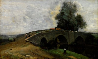 eski köprü by Jean Baptiste Camille Corot