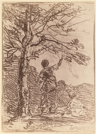 genç kadın ve ölüm by Jean Baptiste Camille Corot