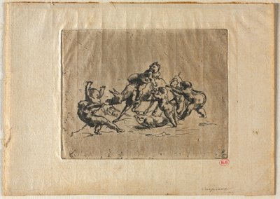 Çocuklar ve Eşek ile Bacchanal. by Jean Baptiste Carpeaux