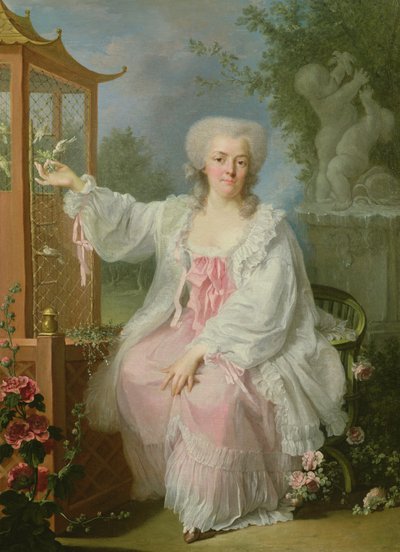 Bir pagoda tarafından bir bayan portresi by Jean Baptiste Charpentier