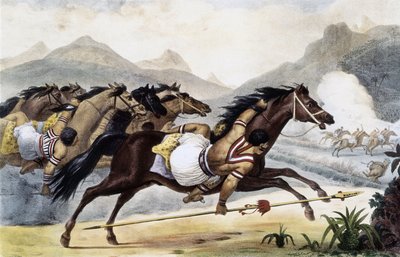 Guaycuru Kızılderilileri at sırtında, Brezilya, Brezilya
