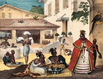 kadın Guarani, Bir çingene evinin içi, Brezilya by Jean Baptiste Debret
