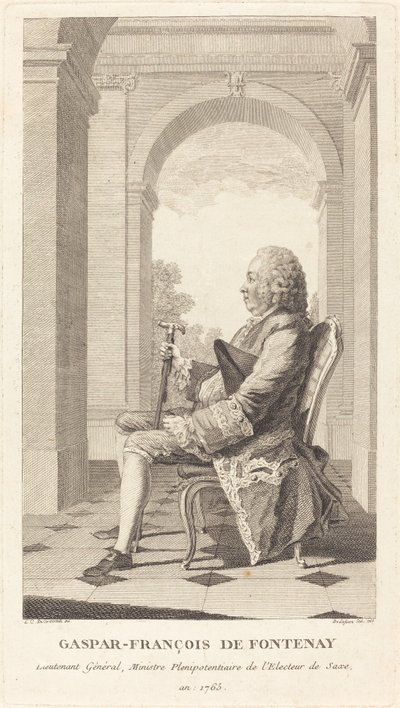 Gaspar-Francois de Fontenay by Jean Baptiste Delafosse, after Louis de Carrogis, called Carmontelle