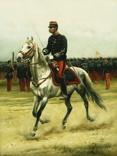 Birlikleri Geçen Bir Süvari Subayı, 1885 by Jean Baptiste Edouard Detaille