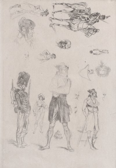 Eskiz sayfası Eskiz sayfası, 1868. by Jean Baptiste Edouard Detaille
