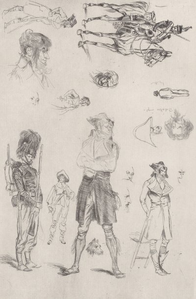 Eskiz sayfası Eskiz sayfası, 1868. by Jean Baptiste Edouard Detaille
