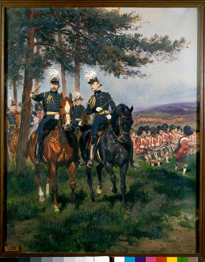 Galler Prensi ve Connaught Dükü Arthur, Aldershot Suluboya Manevralarında Edouard Detaille (1848-1912) 1879 Paris, Armee Müzesi by Jean Baptiste Edouard Detaille
