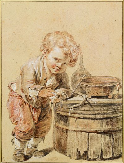 Kırık Yumurtalı Çocuk, yaklaşık 1756 by Jean Baptiste Greuze