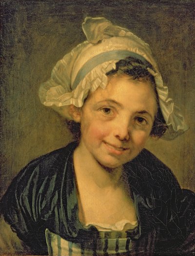 bir kaputtaki kız by Jean Baptiste Greuze