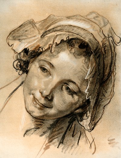 Bir Kızın Kafa Çalışması by Jean Baptiste Greuze