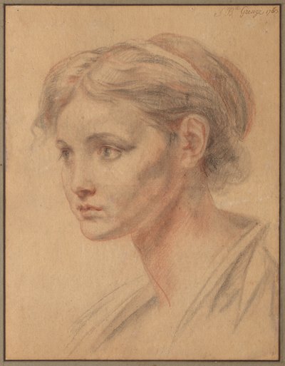 Bir Kızın Başı, 1763. by Jean Baptiste Greuze