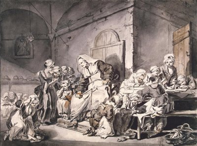 Greuze par okul öğretmeni, Jean-Baptiste (1725-1805). Kalem, fırça, gri ve kahverengi renk, kağıt üzerine sulu boya, boyut : 27,8x33,8, ca 1764-1765, State Hermitage, St. Petersburg by Jean Baptiste Greuze