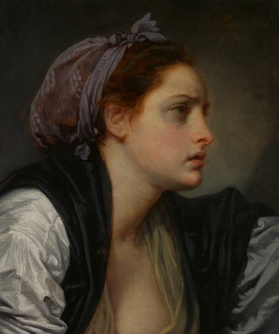 Bir Kadının Çalışma Başkanı, ca. 1780. by Jean Baptiste Greuze