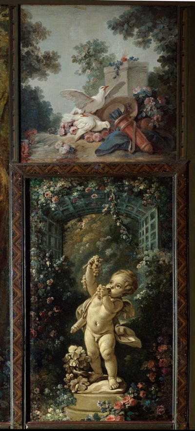 Oymacı salonunun kapı paneli Gilles Demarteau (1722-1776): Üzümlü Aşk ve Sevgi sunağında kurban. Jean Baptiste Huet (1745-1811) 18. yüzyıl Paris, Musee Carnavalet Çalışması by Jean Baptiste Huet