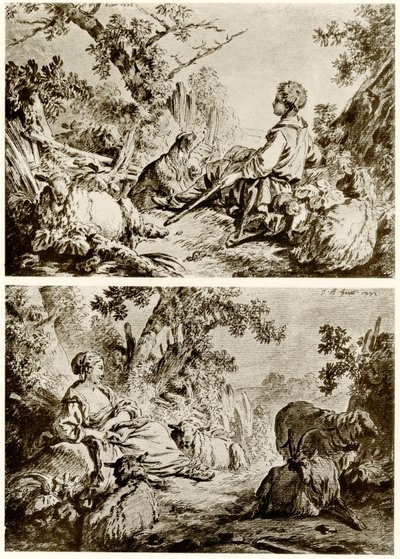 Çoban ve çoban by Jean Baptiste Huet