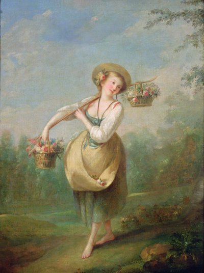 The Flower Girl  by Jean Baptiste Huet