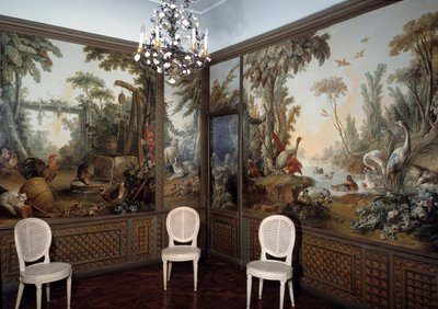 Jean Baptiste Huet (1745-1811) tarafından dekore edilmiş Demarteau oturma odasının görünümü by Jean Baptiste Huet