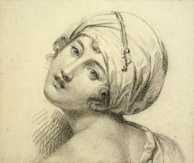 Emma'nın Portresi (c.1765-1815) Lady Hamilton (kağıt üzerine siyah tebeşir) by Jean Baptiste Joseph Wicar