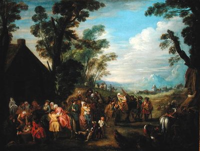 Savaş için ayrılmak by Jean Baptiste Joseph attr. to Pater
