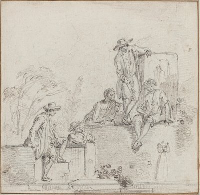Çeşme Çevresine Oturan Figürler by Jean-Baptiste Lallemand