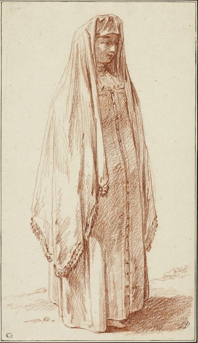 Rus Elbiseli Bir Kadın by Jean Baptiste Le Prince