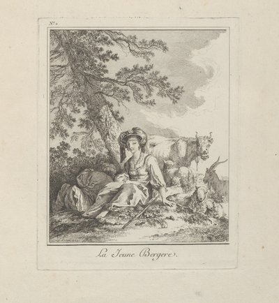 Genç Çoban, Kuzey Halklarının Çeşitli Giysilerinden ikinci tabak by Jean Baptiste Le Prince