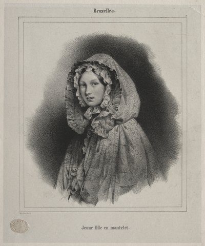 Brüksel: Pelerinli Genç Kız. by Jean Baptiste Madou
