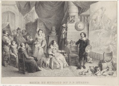 Stüdyosunda Rubens ile Maria de Medici by Jean Baptiste Madou