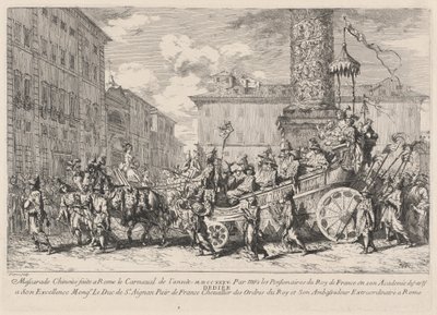 Roma'da yapılan Çin Maskeli Balosu (Çin Maskeli Balosu) by Jean Baptiste Marie Pierre