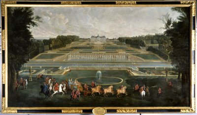 Marie Lescszinska, Fransa Kraliçesi (1703-1768) (Leczinska, Lescszinka, Leszinka) Vaux Le Vicomte (Vaux-Le-Vicomte) kalesinin bahçelerinde Jean Baptiste Martin (1659-1735) tarafından tablo 1728 Chateau De Vaux Le Vikont. - Marie Lescszinska, F Kraliçesi by Jean Baptiste Martin