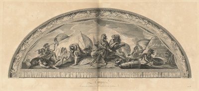 İspanya Galeri önünde Salon de la Guerre Askı (İspanya, Savaş Salonunun Merkezi Galeri Karşısı) [pl. 38] by Jean Baptiste Masse