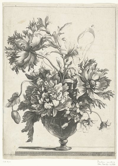 Çiçekli cam vazo Çiçekli vazolar (seri başlığı) by Jean Baptiste Monnoyer
