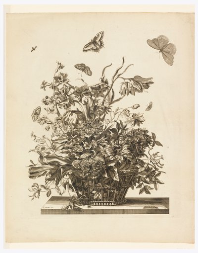 Tabak 10, Sepetteki Çiçeklerden by Jean Baptiste Monnoyer