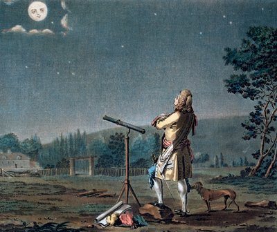 Bernard le Bovier de Fontenelle, dünyaların çoğulluğunu düşünürken, 1791. by Jean Baptiste Morret