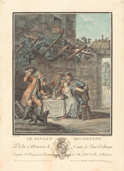Mutsuz köylü by Jean Baptiste Morret after Antoine Borel