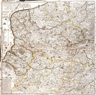 Artois (Fransa) ve Flanders (Belçika, Hollanda) haritası (Gravür by Jean-Baptiste Nolin
