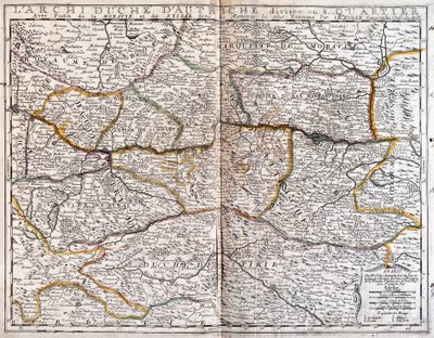 Avusturya Haritası (Gravür by Jean Baptiste Nolin
