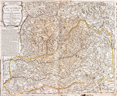 Kastilya (İspanya) Haritası (Gravür by Jean-Baptiste Nolin