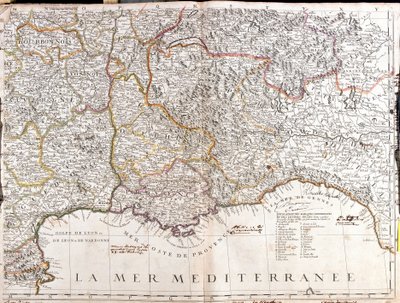 Dauphine ve Provence (Fransa) Haritası (Gravür by Jean-Baptiste Nolin