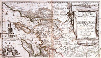 Poitou Charentes (Fransa) haritası (Gravür by Jean-Baptiste Nolin