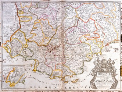 Provence Haritası (Fransa) (Gravür by Jean-Baptiste Nolin
