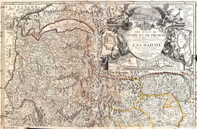 Savoy ve Piedmont (İtalya) haritası (Gravür by Jean-Baptiste Nolin